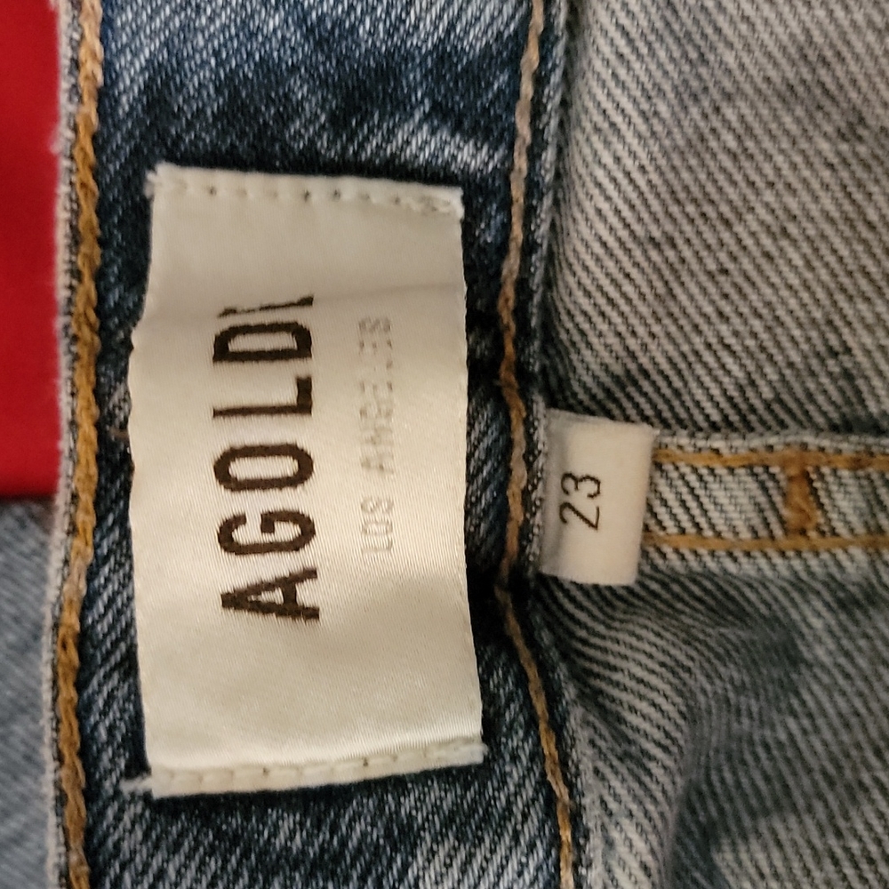 Agolde Distressed/High-Rise Button-Fly Jeans - Picture 3 of 14